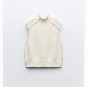 Zara Cream Knit Vest